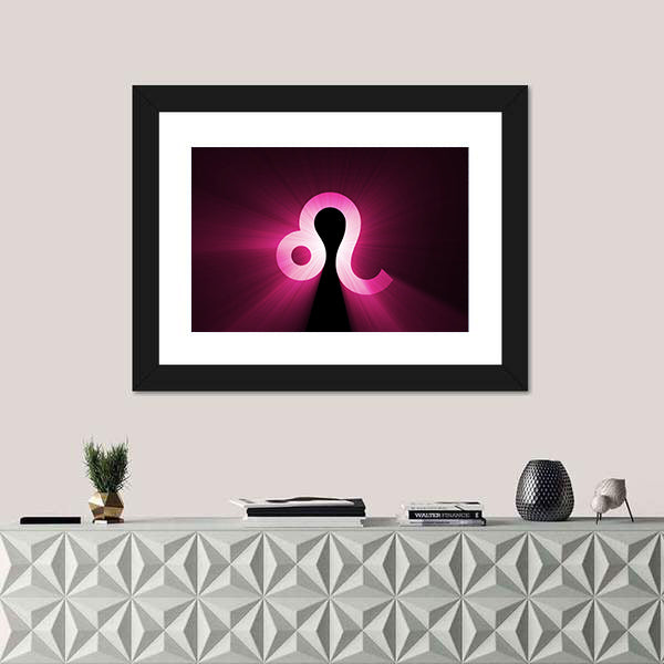 Glowing Leo Zodiac Symbol Canvas Wall Art