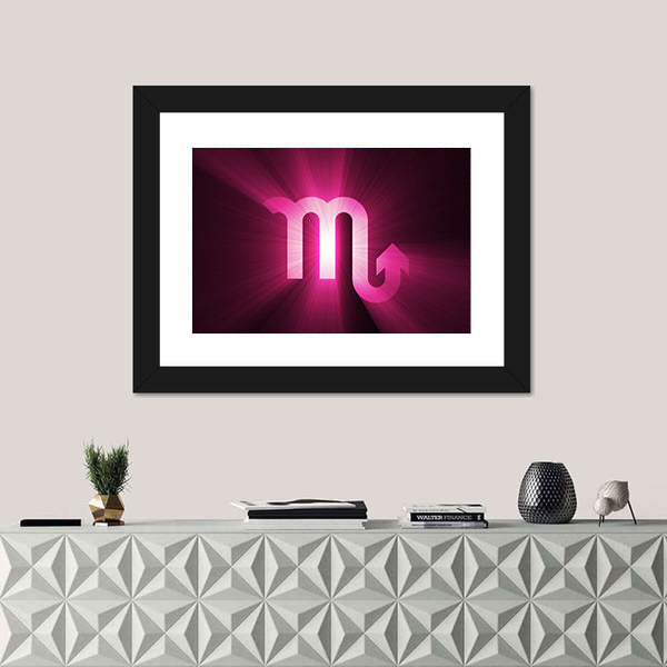 Glowing Scorpio Zodiac Glyph Canvas Wall Art