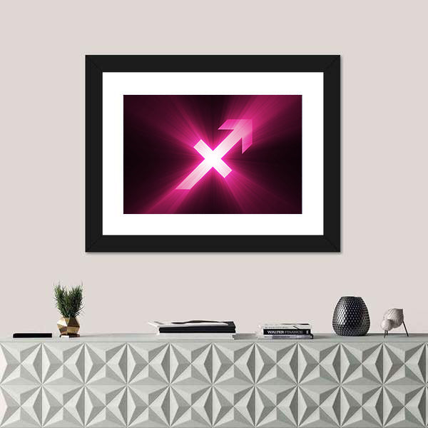 Sagittarius Zodiac Symbol Canvas Wall Art