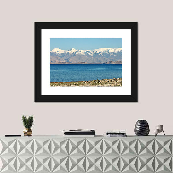 Pamir Mountains And Karakul Lake In Tajikistan Canvas Wall Art