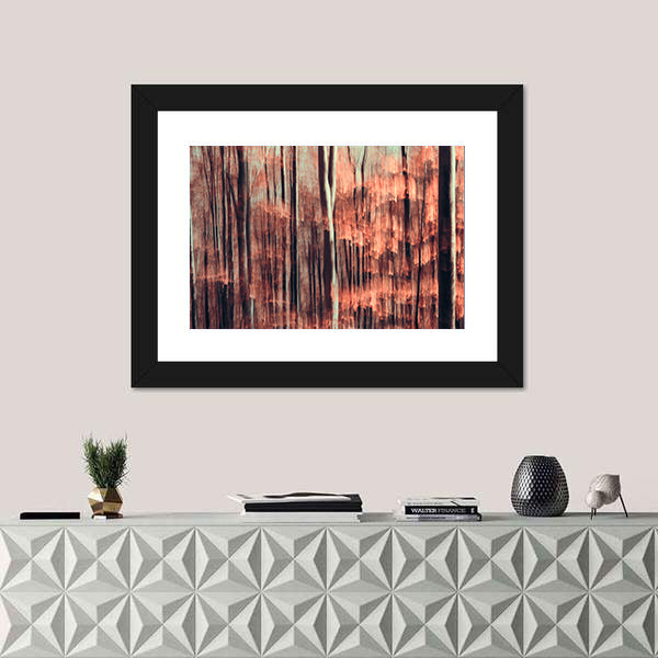 Autumnal Forest Motion Blur Canvas Wall Art