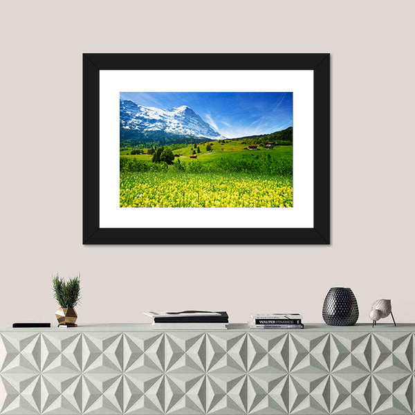 Swiss Alpine Wildflower Meadow Canvas Wall Art