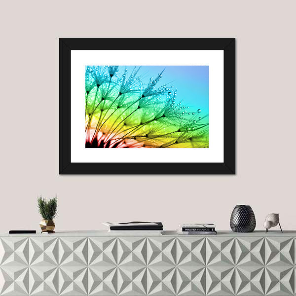 Dewy Dandelion Flower Close Up Canvas Wall Art