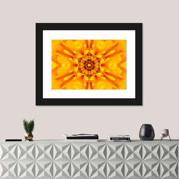 Yellow Mandala Flower Canvas Wall Art