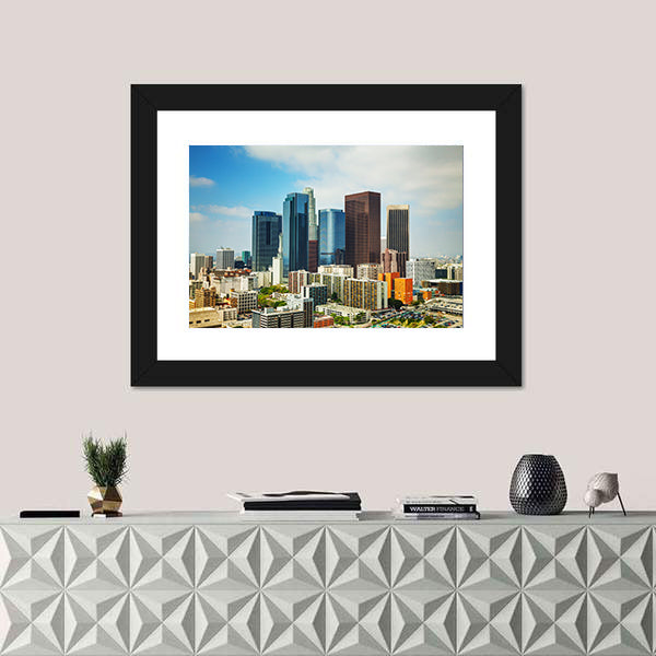 Los Angeles Cityscape On A Sunny Day Canvas Wall Art