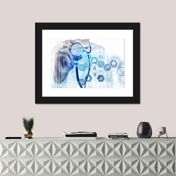 Smart Medical Doctor Digital Canvas Wall Art