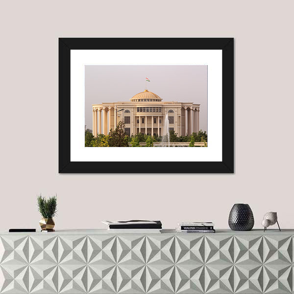 Palais Des Nations In The Morning Canvas Wall Art