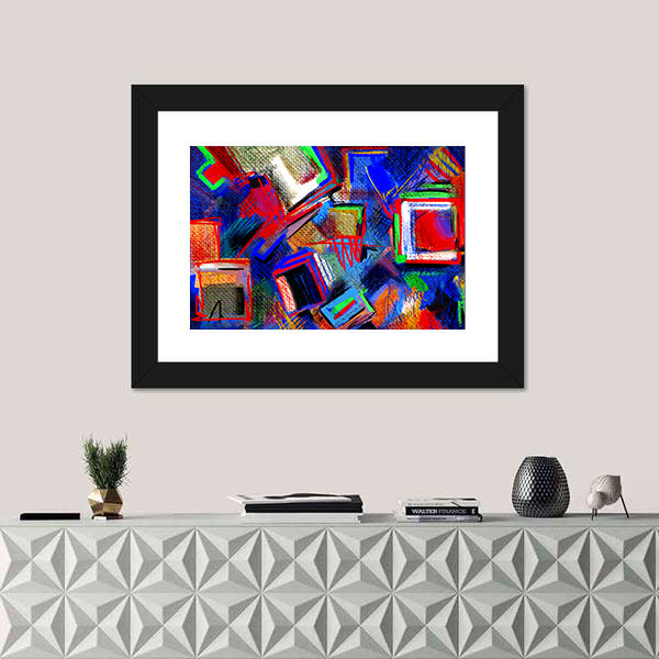 Hand-drawn Abstract Geometric Composition Canvas Wall Art
