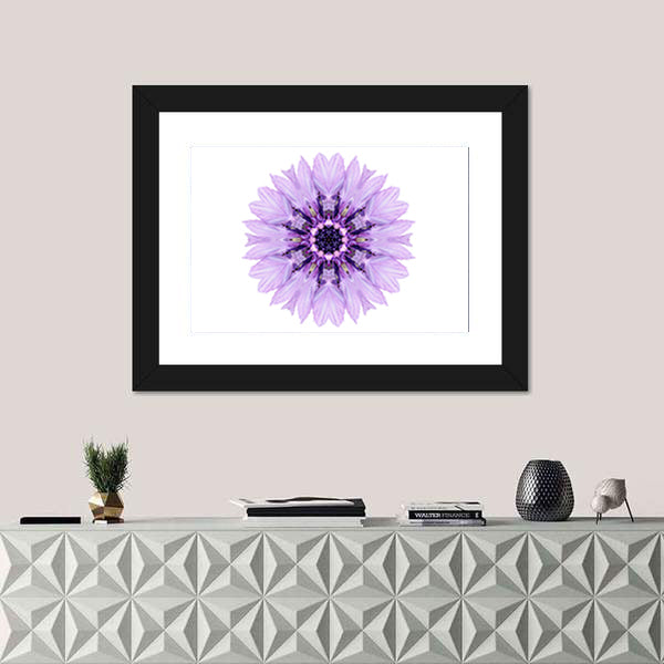 Purple Cornflower Mandala Canvas Wall Art