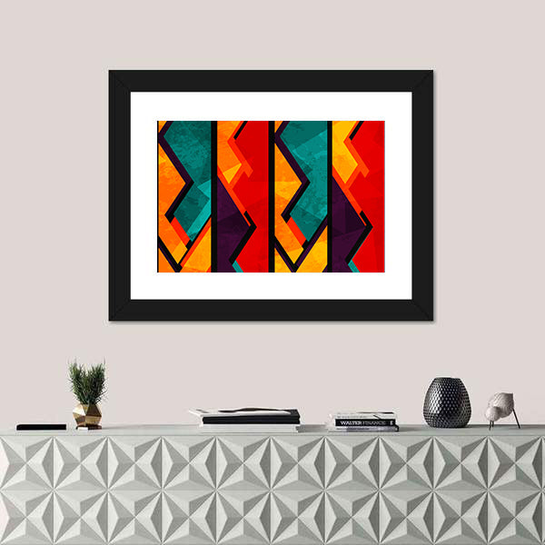 African Geometric Abstract Pattern Canvas Wall Art