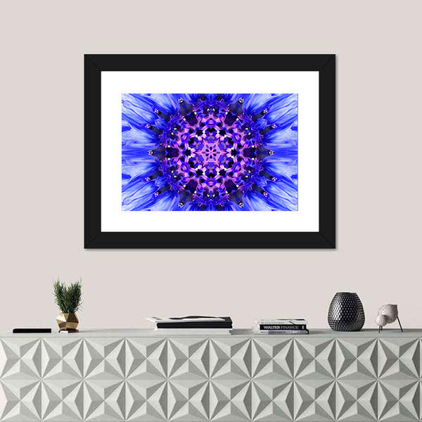 Blue Mandala Flower Canvas Wall Art