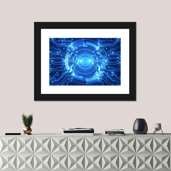 Futuristic Circuitry Core Canvas Wall Art