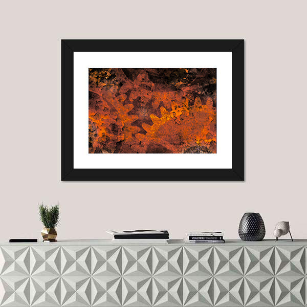 Rusted Gears and Cogs Canvas Wall Art