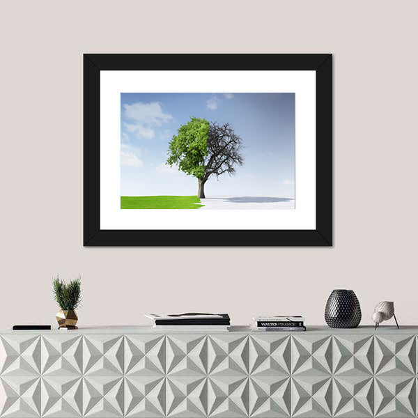 Summer To Winter Concept Canvas Wall Art