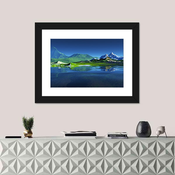 Serene Mountain Lake Reflection Canvas Wall Art