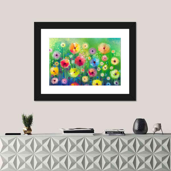 Spring Wildflower Illustration Canvas Wall Art