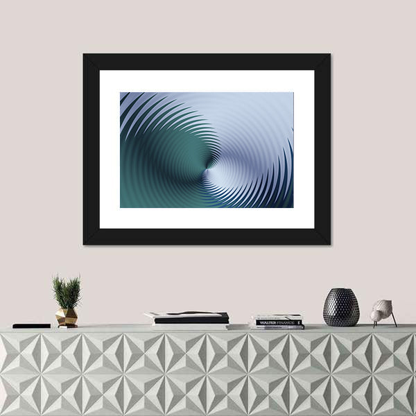 Teal Spiral Floral Pattern Canvas Wall Art