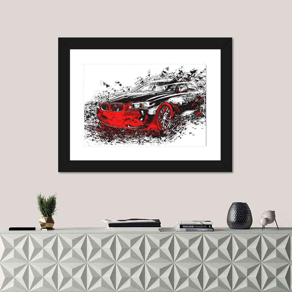 Abstract Bmw Sports Car Canvas Wall Art