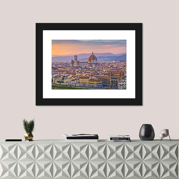Florence City At Sunset Canvas Wall Art