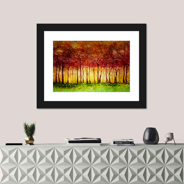 Forest In Fall Canvas Wall Art