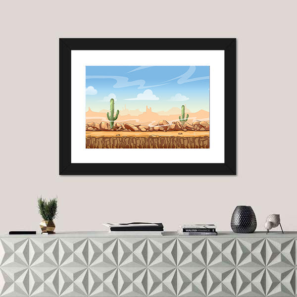 Wild West Desert Game Scene Canvas Wall Art