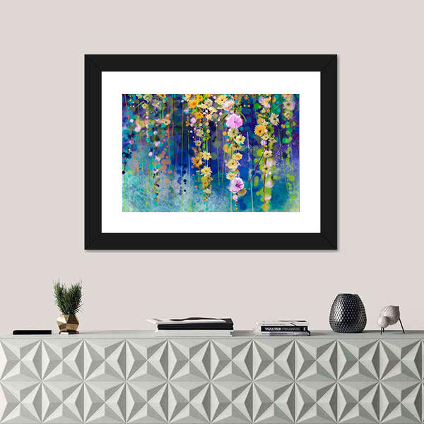 Spring Floral Field Abstract Canvas Wall Art