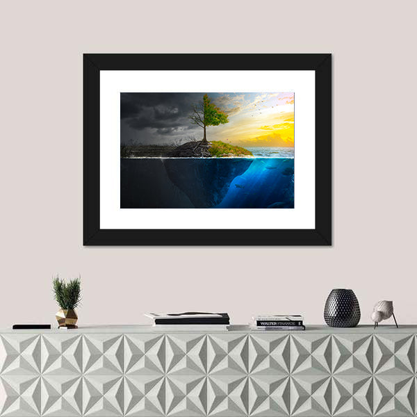 Life And Death On Floating Island Canvas Wall Art