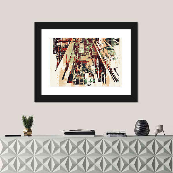Crowded Urban Cityscape Canvas Wall Art