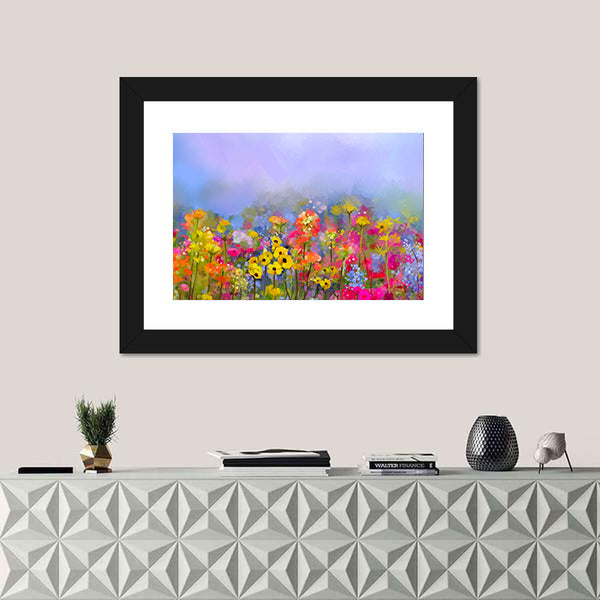 Multicolor Spring Wildflower Meadow Canvas Wall Art