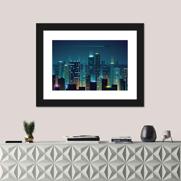 New York City Night Skyline Canvas Wall Art