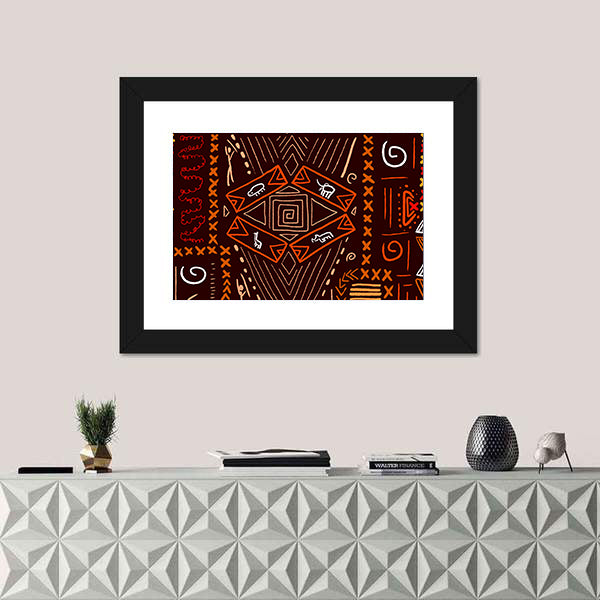 African Aboriginal Tribal Design Canvas Wall Art