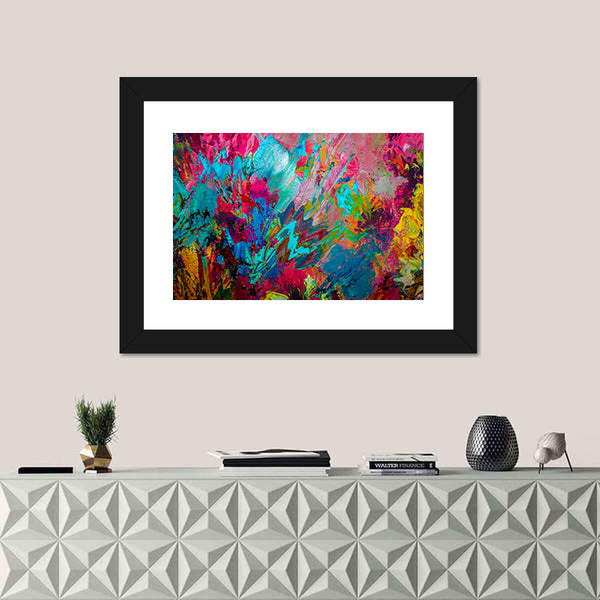 Colorful Brushstrokes Abstract Canvas Wall Art