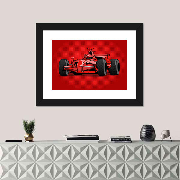 Red Pop Racing Car Canvas Wall Art