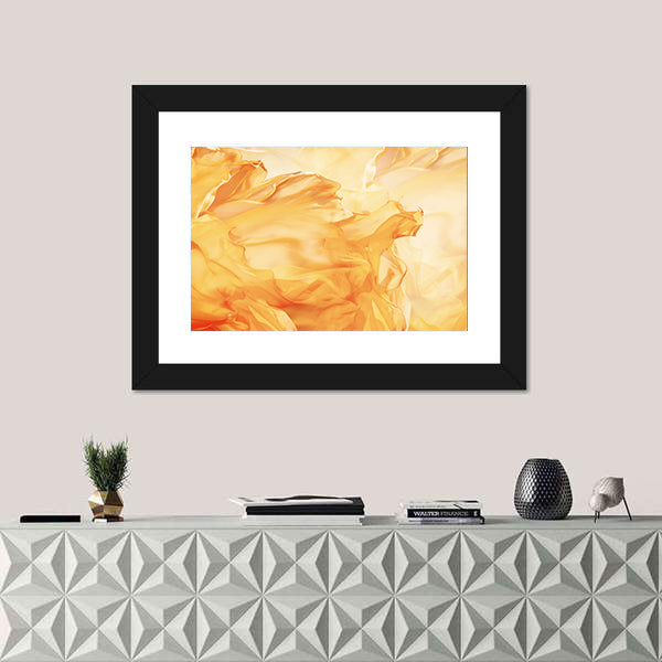 Golden Flowing Fabric Abstract Canvas Wall Art