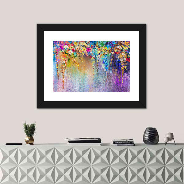 Cascading Watercolor Floral Abstract Canvas Wall Art