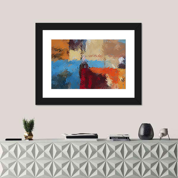 Hand-drawn Textured Abstract Painting Canvas Wall Art