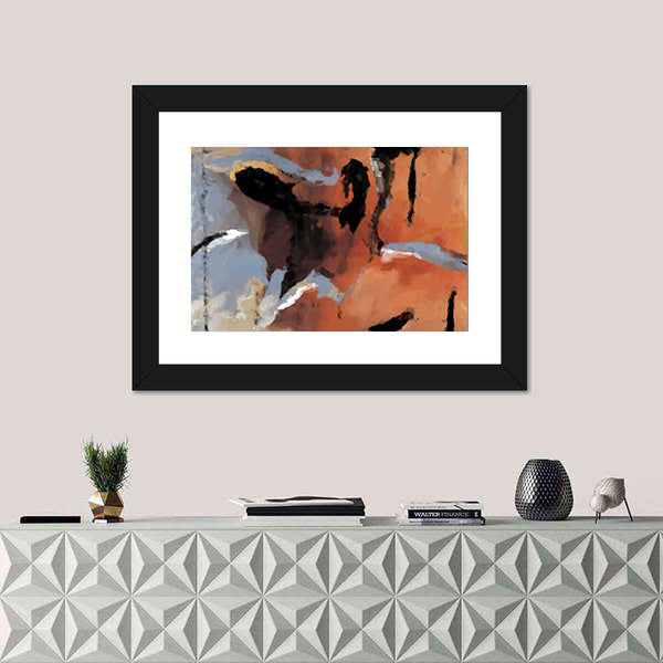 Grunge Orange Abstract Texture Canvas Wall Art