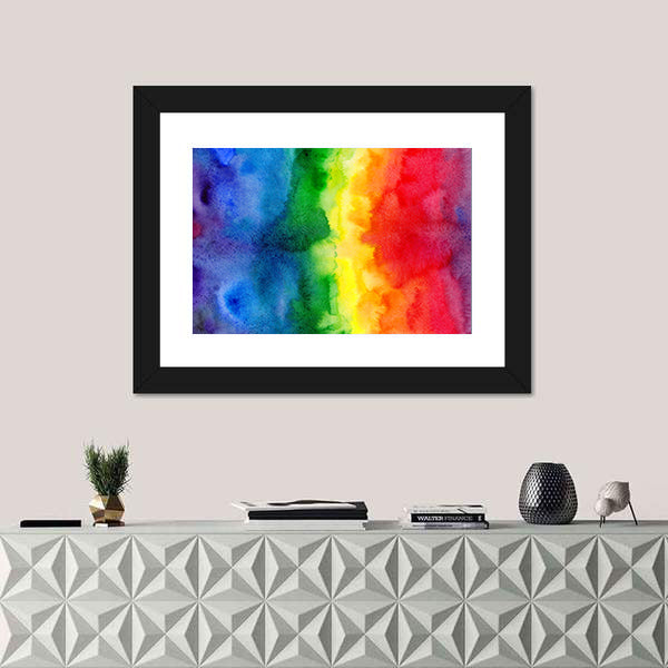 Watercolor Rainbow Gradient Canvas Wall Art
