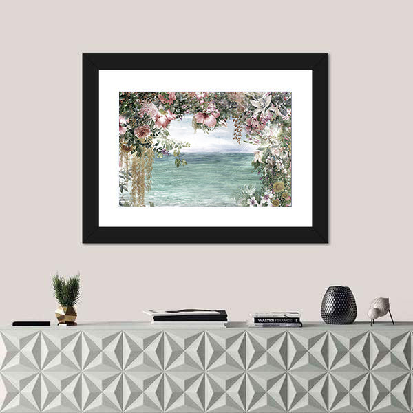 Spring Flowers by the Sea Canvas Wall Art