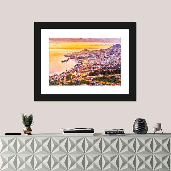 Madeira Island Sunset Harbor Canvas Wall Art
