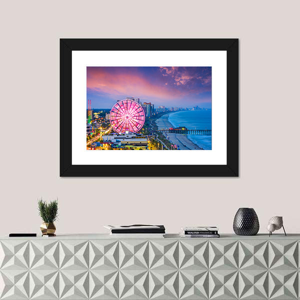 Myrtle Beach Sunset Ferris Wheel Canvas Wall Art