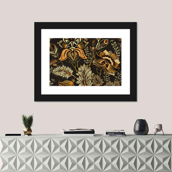 Vintage Ethnic Floral Texture Canvas Wall Art