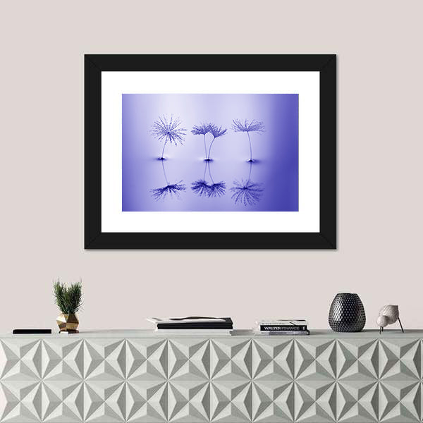 Dandelion Seeds on Water Canvas Wall Art