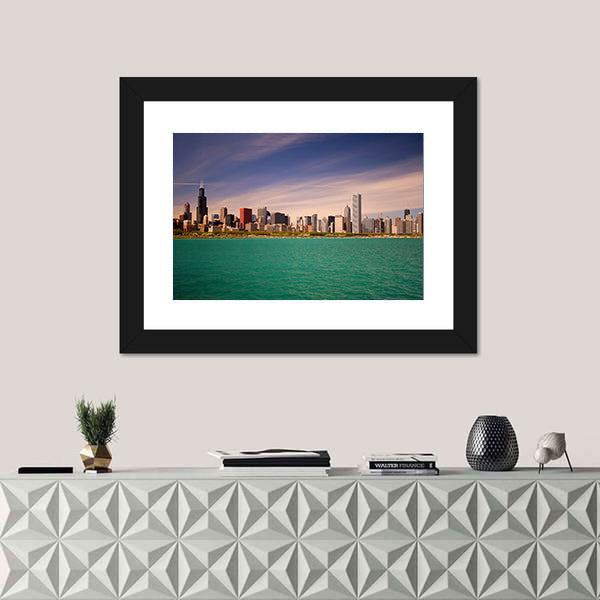 Chicago Skyline Over Lake Michigan Canvas Wall Art