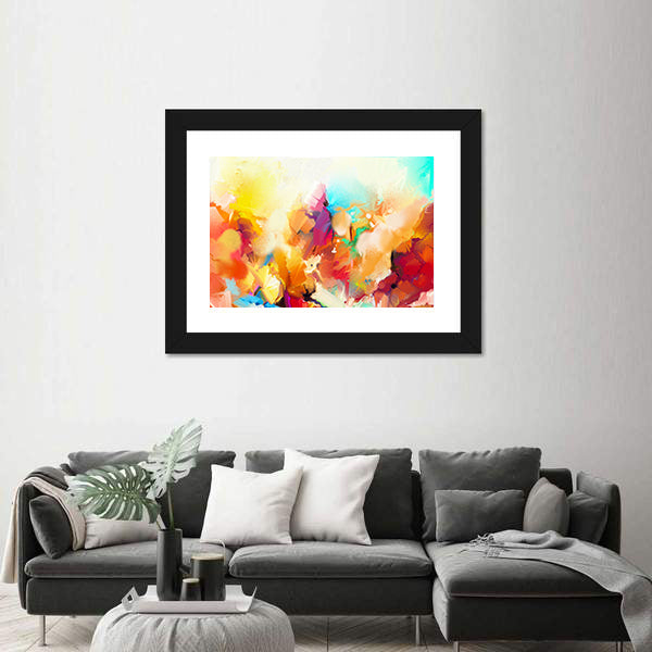 Colorful Abstract Flowers Canvas Wall Art