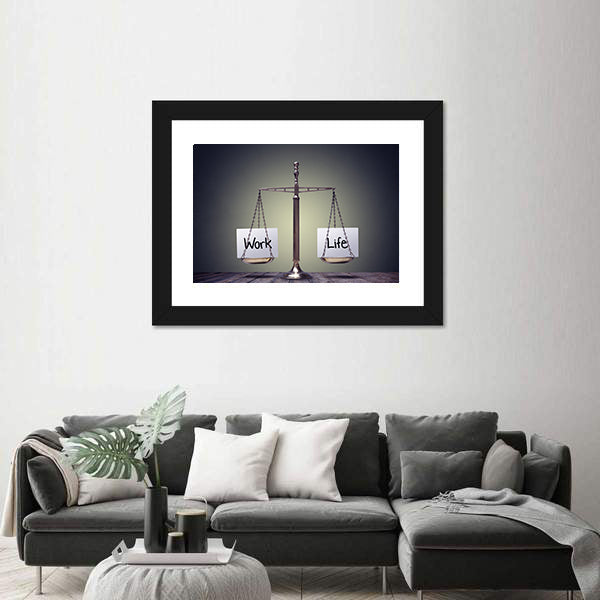 Work and Life Balance Scale Canvas Wall Art