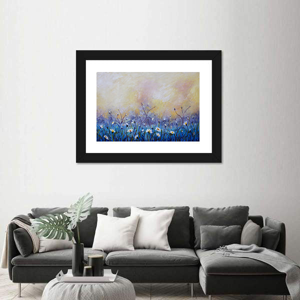 Abstract Daisy Meadow at Dawn Canvas Wall Art