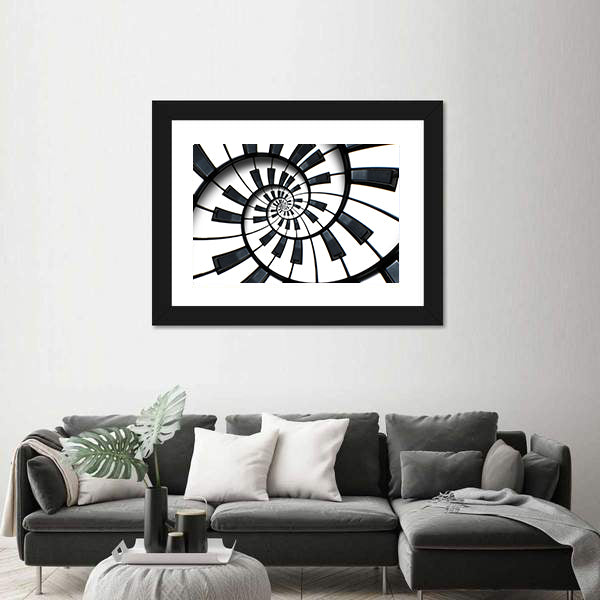 Spiral Piano Keyboard Canvas Wall Art