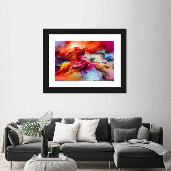 Colorful Hand Drawn Brush Stroke Abstract Canvas Wall Art