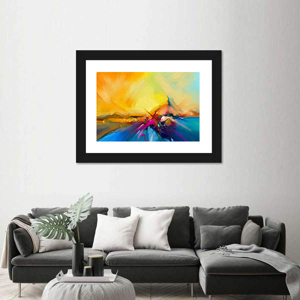 Sail on Sea Abstract Landscape Canvas Wall Art